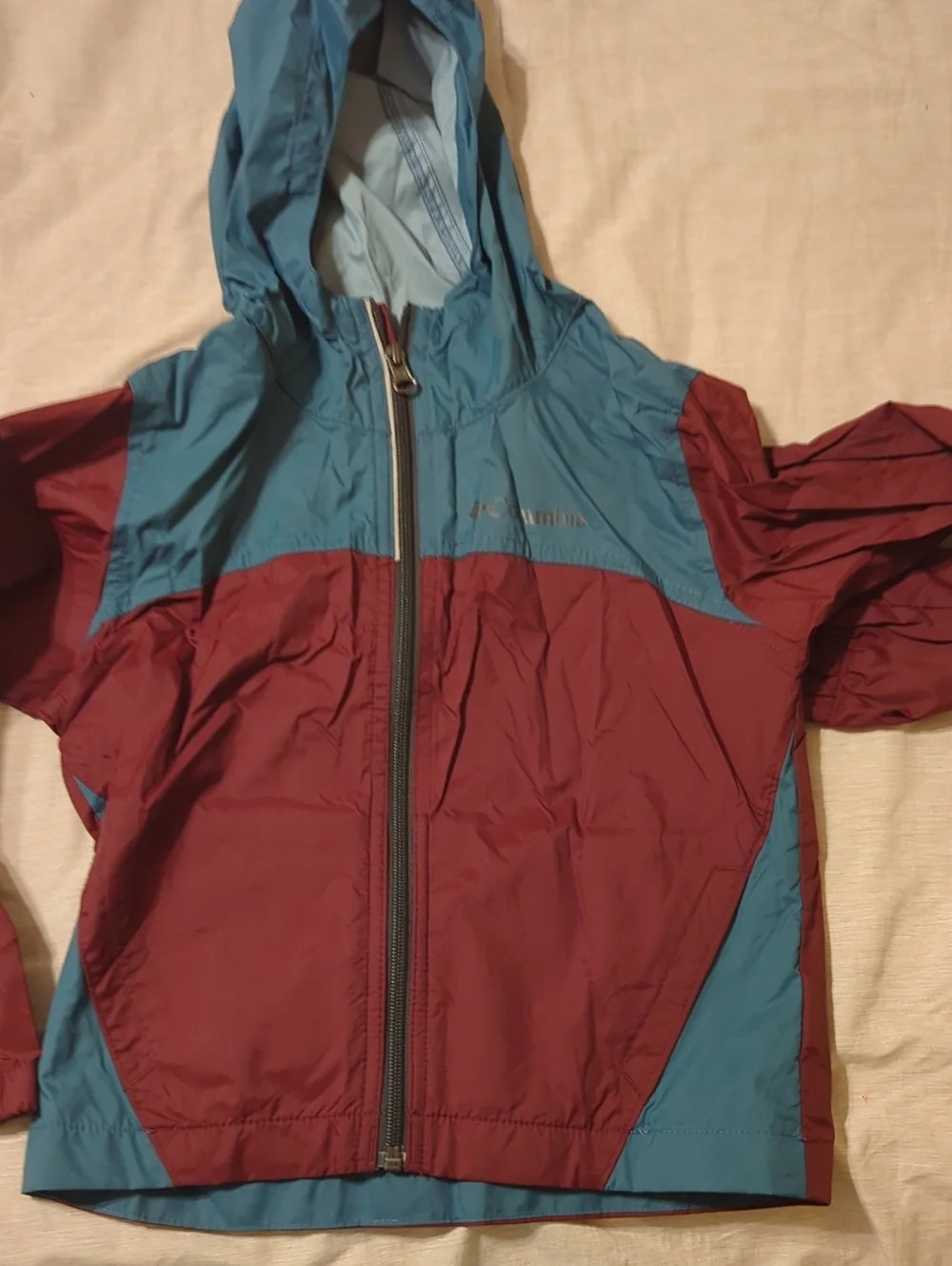 Never Used Columbia Colorblock Kids Hooded Rain Jacket -